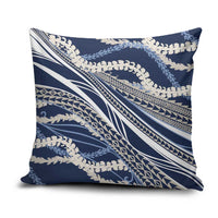 Polynesian Puakeniken Pikake Twisted Lei Pillow Cover Navy Blue - Polynesian Pride