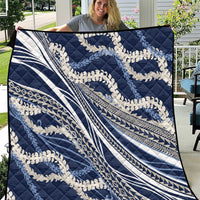 Polynesian Puakeniken Pikake Twisted Lei Quilt Navy Blue LT7 Navy Blue - Polynesian Pride