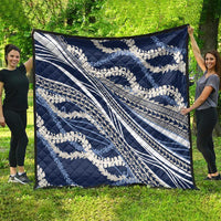 Polynesian Puakeniken Pikake Twisted Lei Quilt Navy Blue LT7 - Polynesian Pride