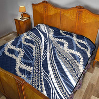 Polynesian Puakeniken Pikake Twisted Lei Quilt Navy Blue LT7 - Polynesian Pride