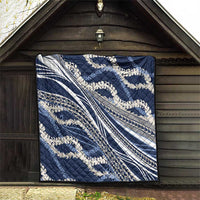 Polynesian Puakeniken Pikake Twisted Lei Quilt Navy Blue LT7 - Polynesian Pride