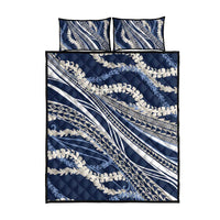 Polynesian Puakeniken Pikake Twisted Lei Quilt Bed Set Navy Blue - Polynesian Pride