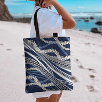 Polynesian Puakeniken Pikake Twisted Lei Tote Bag Navy Blue - Polynesian Pride