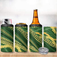 Polynesian Puakeniken Pikake Twisted Lei 4 in 1 Can Cooler Tumbler Emerald - Polynesian Pride