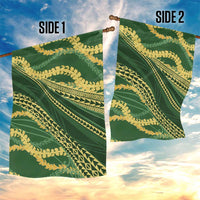 Polynesian Puakeniken Pikake Twisted Lei Garden Flag Emerald - Polynesian Pride