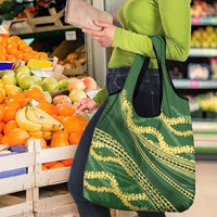 Polynesian Puakeniken Pikake Twisted Lei Grocery Bag Emerald LT7 - Polynesian Pride
