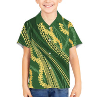 Polynesian Puakeniken Pikake Twisted Lei Hawaiian Shirt Emerald LT7 - Polynesian Pride