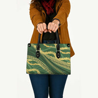 Polynesian Puakeniken Pikake Twisted Lei Leather Bag Emerald - Polynesian Pride