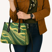 Polynesian Puakeniken Pikake Twisted Lei Leather Bag Emerald - Polynesian Pride