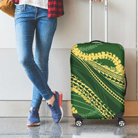 Polynesian Puakeniken Pikake Twisted Lei Luggage Cover Emerald - Polynesian Pride