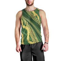 Polynesian Puakeniken Pikake Twisted Lei Men Tank Top Emerald - Polynesian Pride