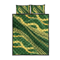 Polynesian Puakeniken Pikake Twisted Lei Quilt Bed Set Emerald - Polynesian Pride