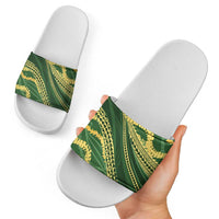 Polynesian Puakeniken Pikake Twisted Lei Slide Sandals Emerald - Polynesian Pride