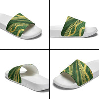 Polynesian Puakeniken Pikake Twisted Lei Slide Sandals Emerald - Polynesian Pride