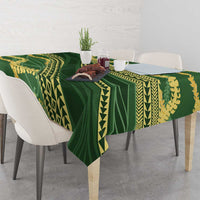 Polynesian Puakeniken Pikake Twisted Lei Tablecloth Emerald - Polynesian Pride