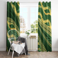 Polynesian Puakeniken Pikake Twisted Lei Window Curtain Emerald - Polynesian Pride