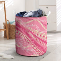 Polynesian Puakeniken Pikake Twisted Lei Laundry Basket Rose Pink - Polynesian Pride