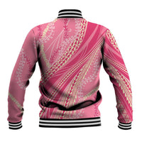 Polynesian Puakeniken Pikake Twisted Lei Baseball Jacket Rose Pink - Polynesian Pride