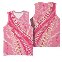Polynesian Puakeniken Pikake Twisted Lei Basketball Jersey Rose Pink - Polynesian Pride