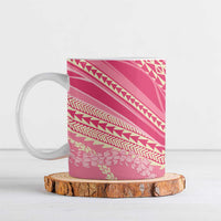 Polynesian Puakeniken Pikake Twisted Lei Ceramic Mug Rose Pink - Polynesian Pride