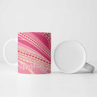 Polynesian Puakeniken Pikake Twisted Lei Ceramic Mug Rose Pink - Polynesian Pride