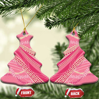 Polynesian Puakeniken Pikake Twisted Lei Ceramic Ornament Rose Pink - Polynesian Pride