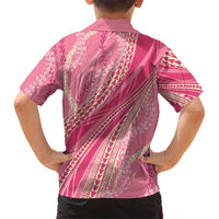 Polynesian Puakeniken Pikake Twisted Lei Family Matching Puletasi and Hawaiian Shirt Rose Pink LT7 - Polynesian Pride
