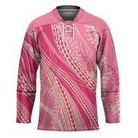 Polynesian Puakeniken Pikake Twisted Lei Hockey Jersey Rose Pink - Polynesian Pride