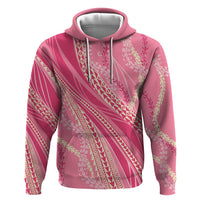 Polynesian Puakeniken Pikake Twisted Lei Hoodie Rose Pink - Polynesian Pride