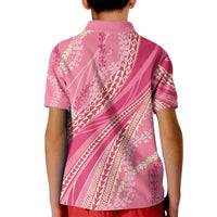 Polynesian Puakeniken Pikake Twisted Lei Kid Polo Shirt Rose Pink - Polynesian Pride
