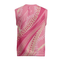 Polynesian Puakeniken Pikake Twisted Lei Christmas Knitted V-Neck Vest Rose Pink - Polynesian Pride