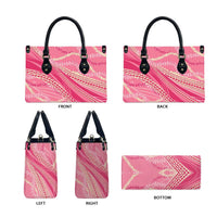 Polynesian Puakeniken Pikake Twisted Lei Leather Bag Rose Pink - Polynesian Pride