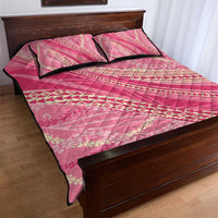 Polynesian Puakeniken Pikake Twisted Lei Quilt Bed Set Rose Pink - Polynesian Pride