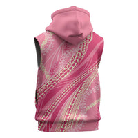 Polynesian Puakeniken Pikake Twisted Lei Sleeveless Zip Hoodie Rose Pink - Polynesian Pride