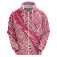 Polynesian Puakeniken Pikake Twisted Lei Zip Hoodie Rose Pink - Polynesian Pride