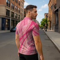 Polynesian Puakeniken Pikake Twisted Lei Zipper Polo Shirt Rose Pink - Polynesian Pride