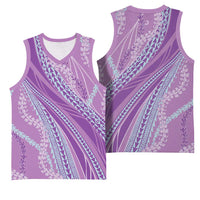 Polynesian Puakeniken Pikake Twisted Lei Basketball Jersey Amethys - Polynesian Pride