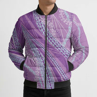 Polynesian Puakeniken Pikake Twisted Lei Bomber Puffer Jacket Amethys - Polynesian Pride