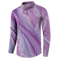 Polynesian Puakeniken Pikake Twisted Lei Button Sweatshirt Amethys - Polynesian Pride