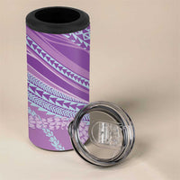 Polynesian Puakeniken Pikake Twisted Lei 4 in 1 Can Cooler Tumbler Amethys - Polynesian Pride