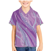 Polynesian Puakeniken Pikake Twisted Lei Family Matching Mermaid Dress and Hawaiian Shirt Amethys LT7 Son's Shirt Amethys - Polynesian Pride