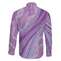 Polynesian Puakeniken Pikake Twisted Lei Family Matching Off Shoulder Short Dress and Hawaiian Shirt Amethys LT7 - Polynesian Pride