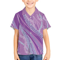 Polynesian Puakeniken Pikake Twisted Lei Family Matching Tank Maxi Dress and Hawaiian Shirt Amethys LT7 Son's Shirt Amethys - Polynesian Pride