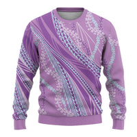 Polynesian Puakeniken Pikake Twisted Lei Ugly Christmas Sweater Amethys - Polynesian Pride