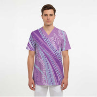 Polynesian Puakeniken Pikake Twisted Lei Scrub Top Amethys - Polynesian Pride