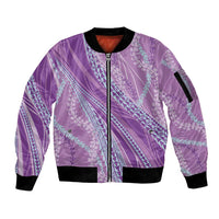 Polynesian Puakeniken Pikake Twisted Lei Sleeve Zip Bomber Jacket Amethys - Polynesian Pride