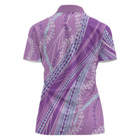 Polynesian Puakeniken Pikake Twisted Lei Women Polo Shirt Amethys - Polynesian Pride