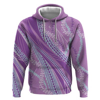 Polynesian Puakeniken Pikake Twisted Lei Zip Hoodie Amethys - Polynesian Pride