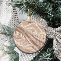 Polynesian Puakeniken Pikake Twisted Lei Ceramic Ornament Beige - Polynesian Pride