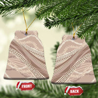 Polynesian Puakeniken Pikake Twisted Lei Ceramic Ornament Beige - Polynesian Pride